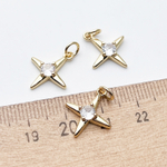 Подвеска Звезда, цвет золото, фианит, размер 16*14 мм, цена за 1 шт