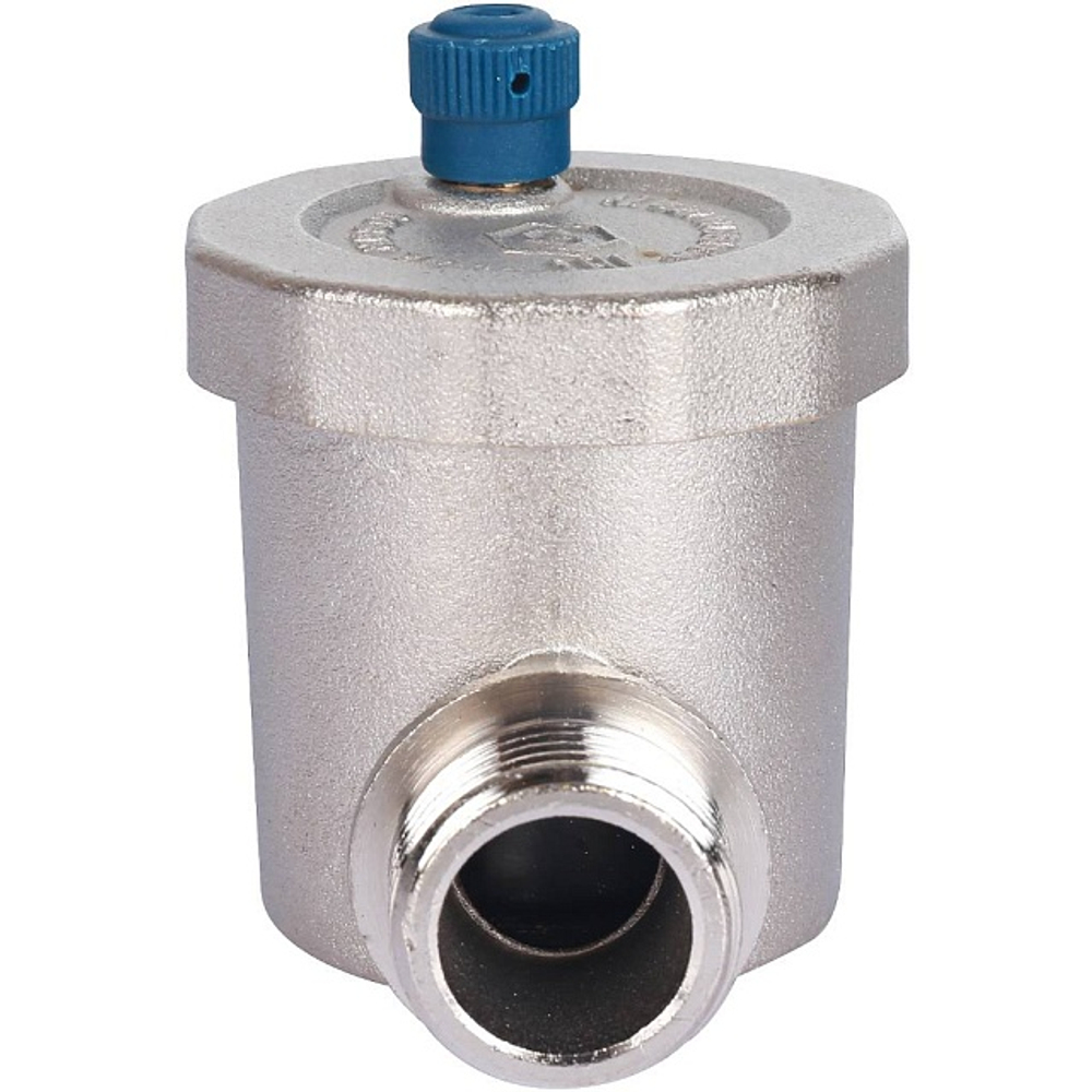 Воздухоотводчик автоматический угловой STOUT - 1/2" (НР, PN10, Tmax 110°C, воздухоотвод сверху)