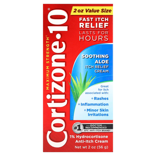 Cortizone 10, успокаивающий крем с алоэ и зудом, максимальная эффективность, 56 г (2 унции)