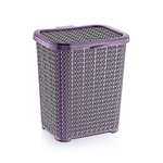 Корзина для стирал. порошка вязаный узор лиловый