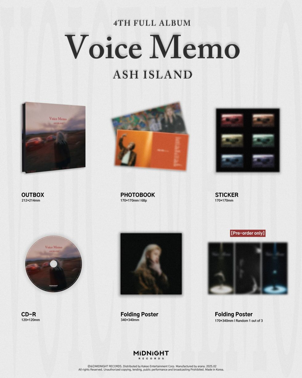 Альбом ASH ISLAND - VOICE MEMO 4th Album