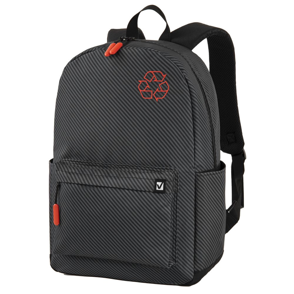 Рюкзак BRAUBERG ENERGETIC универсальный, эргономичный, "Recycle", черный, 43х30х16 см, 270796