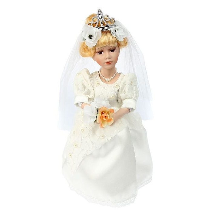 Кукла коллекционная "Невеста с букетом" h= 30 см