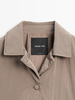 Massimo Dutti Укороченная стеганая куртка с обтяжными пуговицами, кротово-коричневый