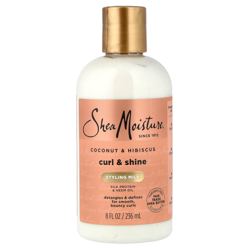 SheaMoisture, Curl & Shine, молочко для укладки волос, кокос и гибискус, 236 мл (8 жидк. унций)