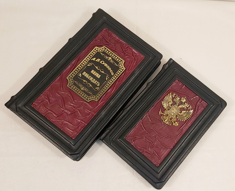 Набор из кожи в кейсе "Наука побеждать" книга с ежедневником