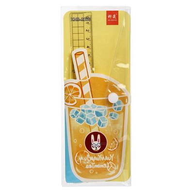 Набор линеек "Коктейль" 20 см, пластик, 4 предмета, ПВХ пенал, С-40555