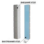 Панель угол внутренний Ruspanel RPG Termorustic односторонняя 1000х100х50 мм