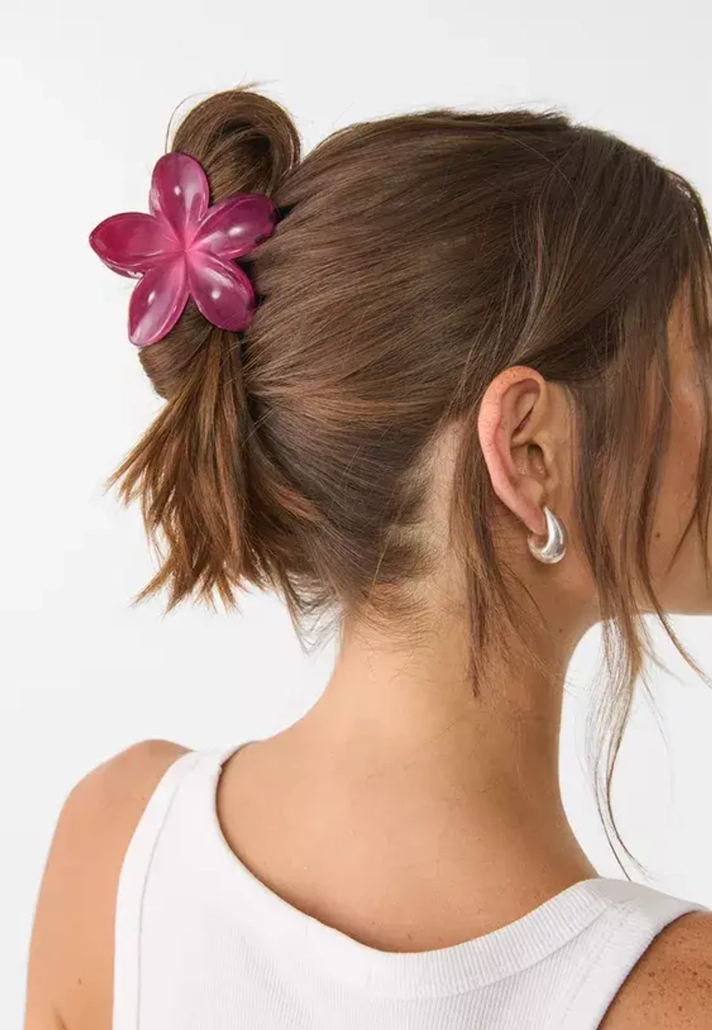 STRADIVARIUS Набор из 3 мини-заколок для волос в виде цветов, коралловый