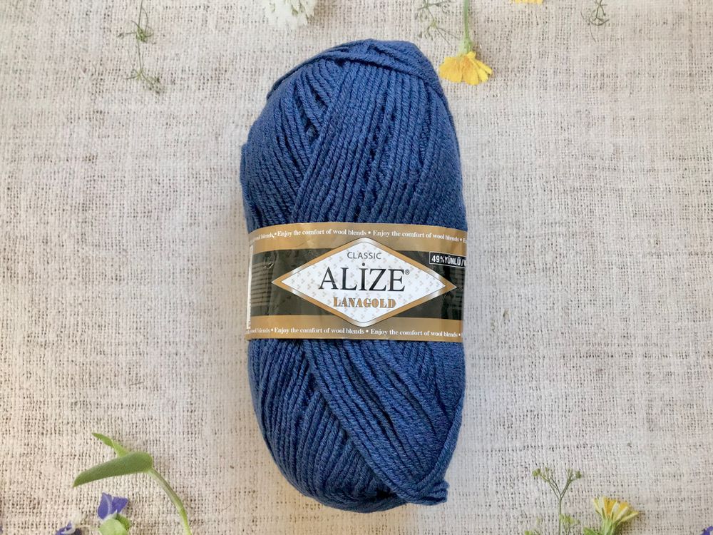 Пряжа ALIZE &quot;Lana Gold Classic&quot;. 215 черника