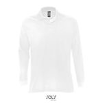 Рубашка поло мужская Sol's Star с длинным рукавом. Белый  XL