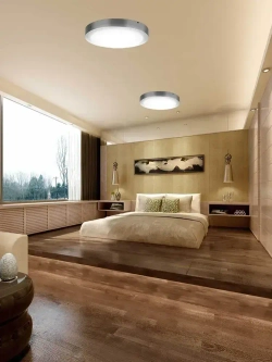 Настенно-потолочный светильник с серебряной рамкой, 18 Вт, 5000 К, для ванных комнат и кухонь площадью 10 м2