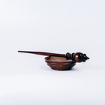 Деревянное опорное веретено для прядения с основанием из сосны 290 мм. B6