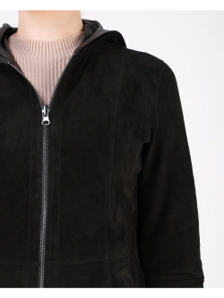 Куртка демисезонная замшевая двухсторонняя с капюшоном