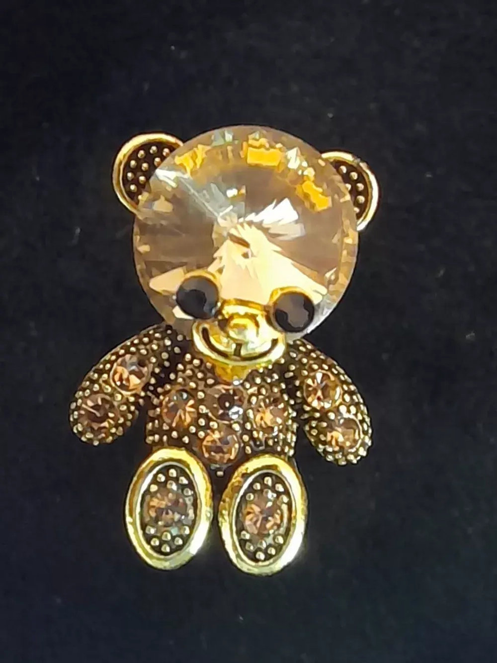 Брошь мишка античное золото