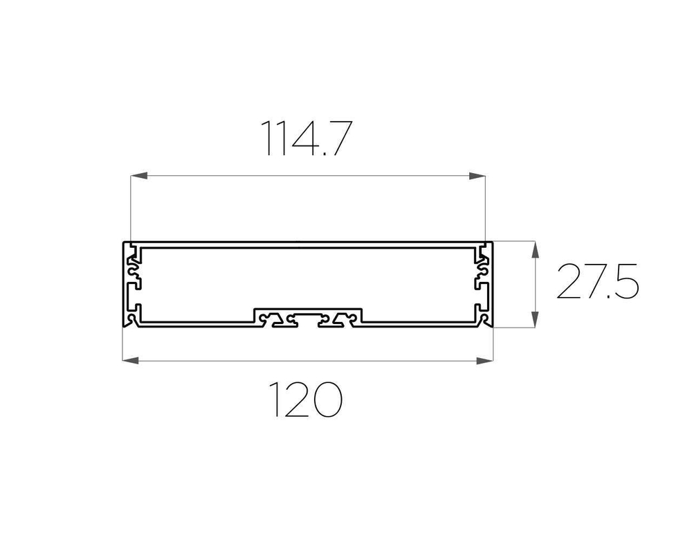Профиль накладной алюминиевый LC-LP-27120-2 Anod