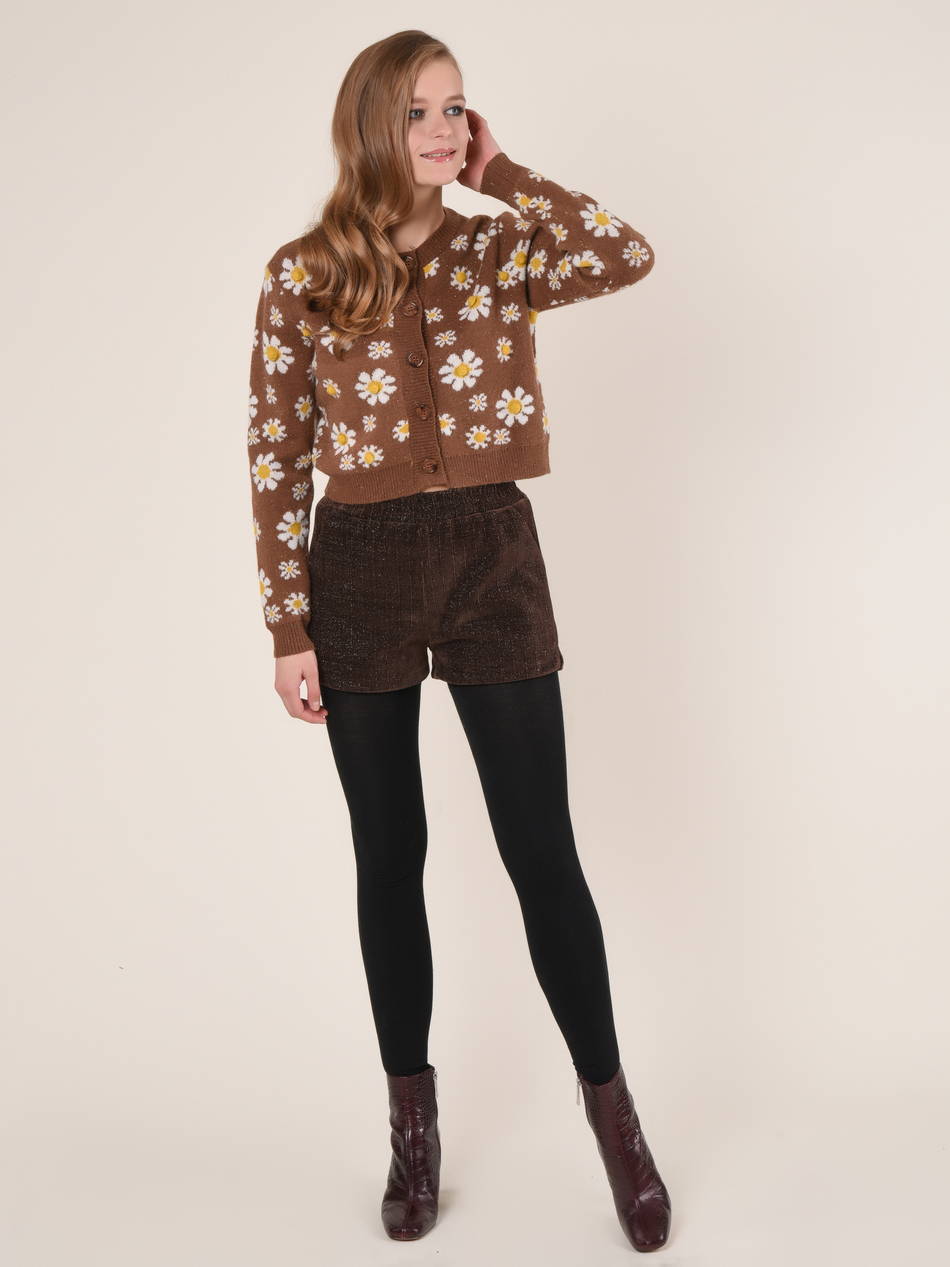 Кардиган женский с объемными ромашками