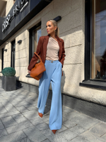 Брюки-трубы со стрелками и поясом