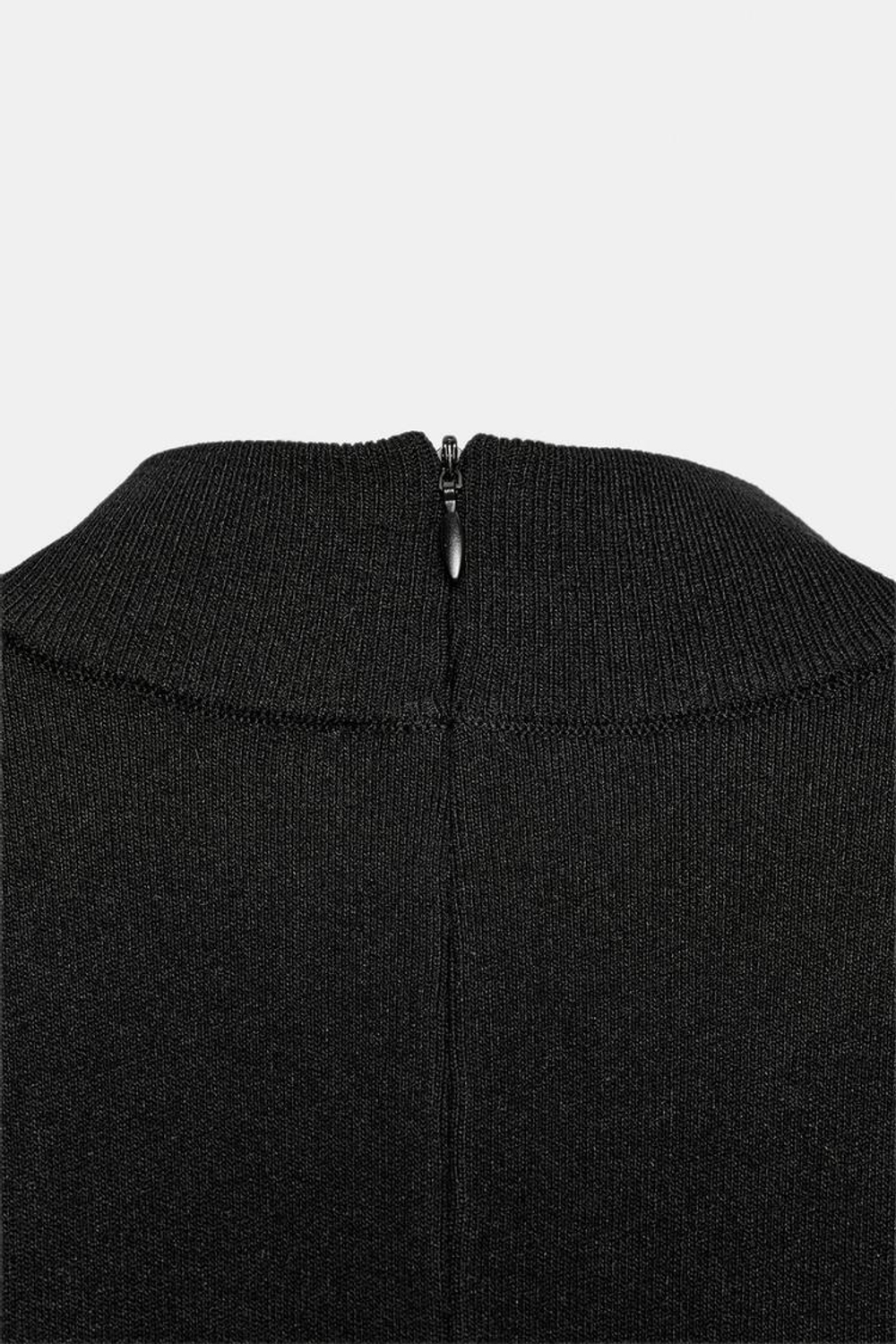 ZARA ОДНОТОННОЕ ТРИКОТАЖНОЕ МИНИ-ПЛАТЬЕ, ЧЕРНЫЙ