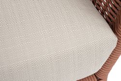 "Фиджи" кресло плетеное из роупа, каркас алюминий коричневый (RAL8016) муар, роуп красный (8372) круглый tex, ткань Mossle бежевая