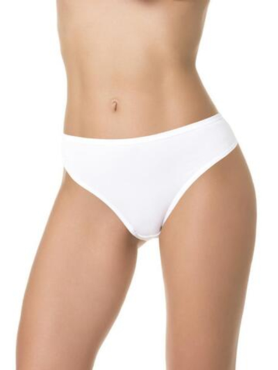 Бамбуковые трусы-бразилиана со средней линией талии (Размер: M) (Цвет: белый)