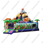 Надувной батут "В гостях у зебры" 7x7x6 м, с окошками на бортах