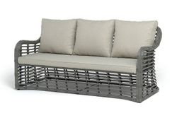 "Ницца" диван из искусственного ротанга трехместный, цвет серый