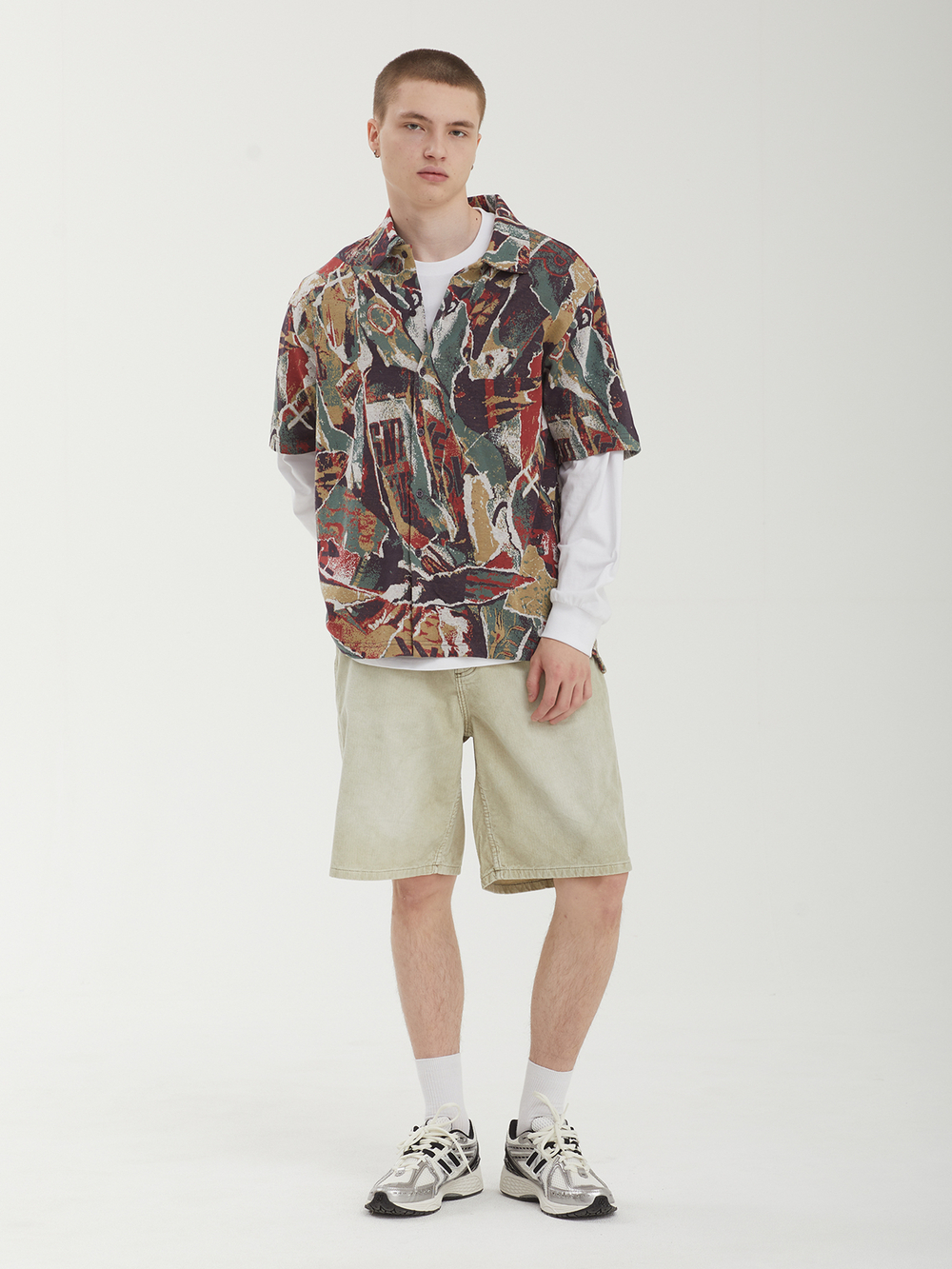 Мужская Рубашка Jacquard Pattern Button Up Top