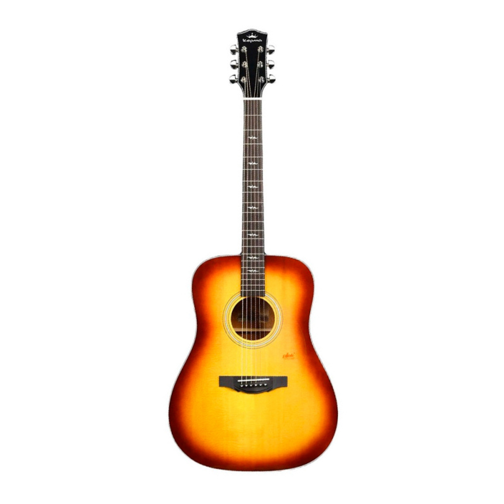 KEPMA F1E-D Cherry Sunburst трансакустическая гитара, форма - дредноут, электроника - Kepma K11, цвет вишневый санберст в комплекте чехол.