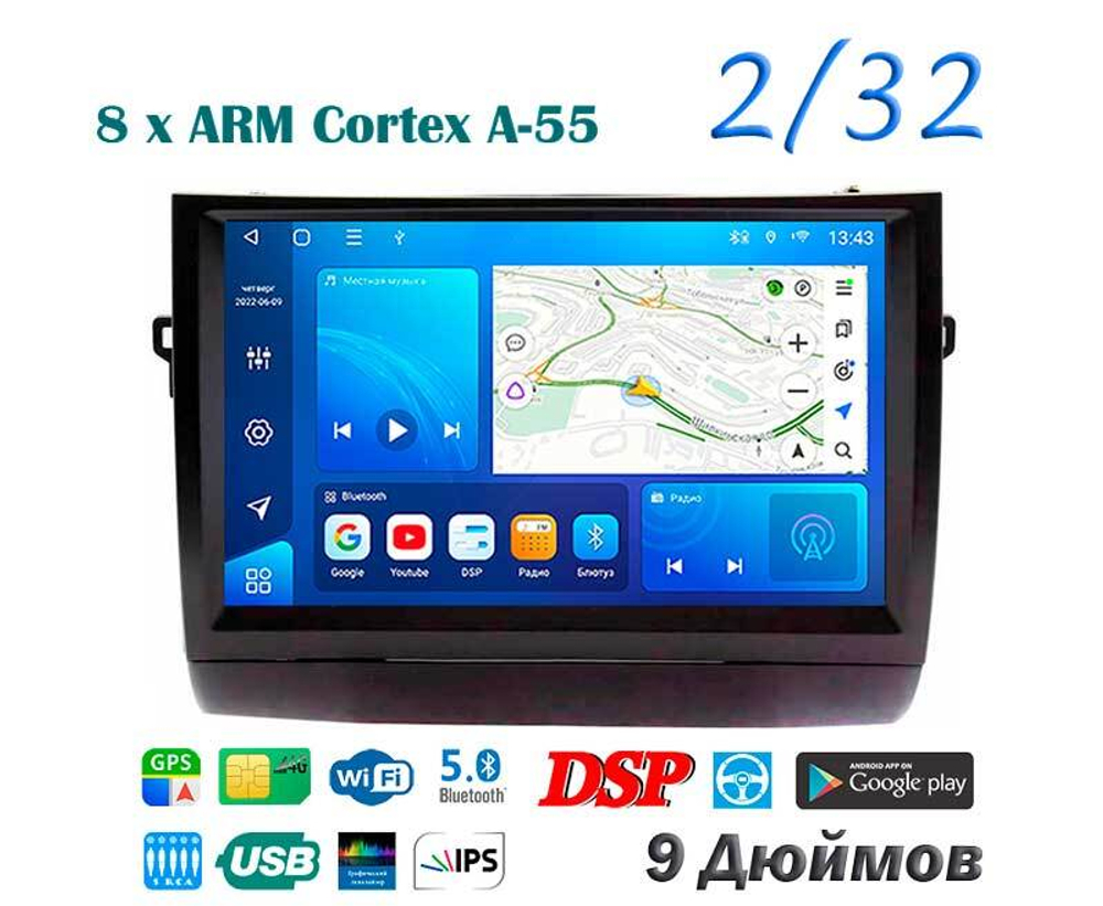 Topway TS18 2+32GB 8 ядер для Toyota Prius 20 2003-2011