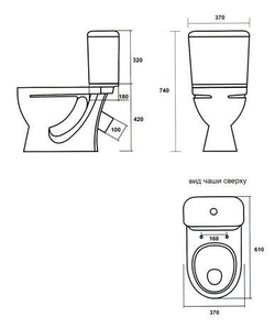 Унитаз-компакт Стандарт комфорт (Белый)/12шт сидение Wirquin ДМ, креплен. пластиковое
