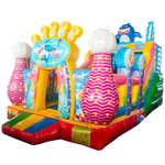 Коммерческий надувной батут с горкой «В гостях у моря», 8*4*5 м