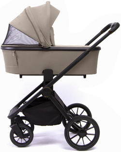 Детская коляска Peppy Monaco 3 в 1 с автокреслом Verona Beige Sandstone (песочный), рама черная