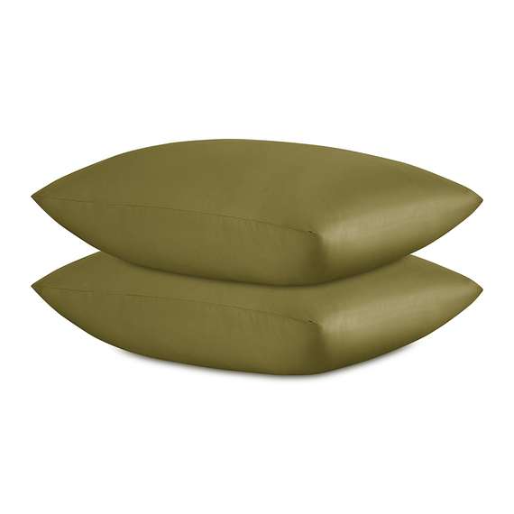 Комплект постельного белья из премиального сатина оливкового цвета из коллекции essential, 150х200 с