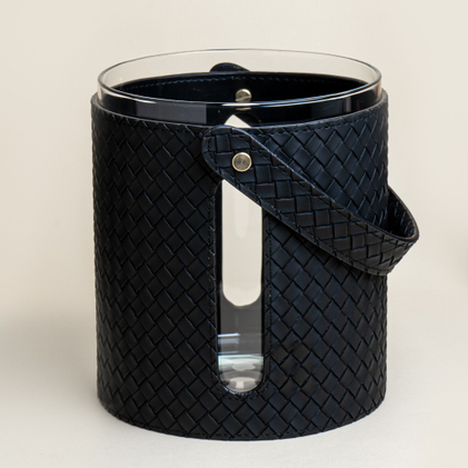 Ведро для льда в кожаном чехле