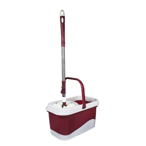 Набор МОП ведро 12л с колесом, швабра, доп. насадка, принцип отжима "Юла", метал.отжим, пластик