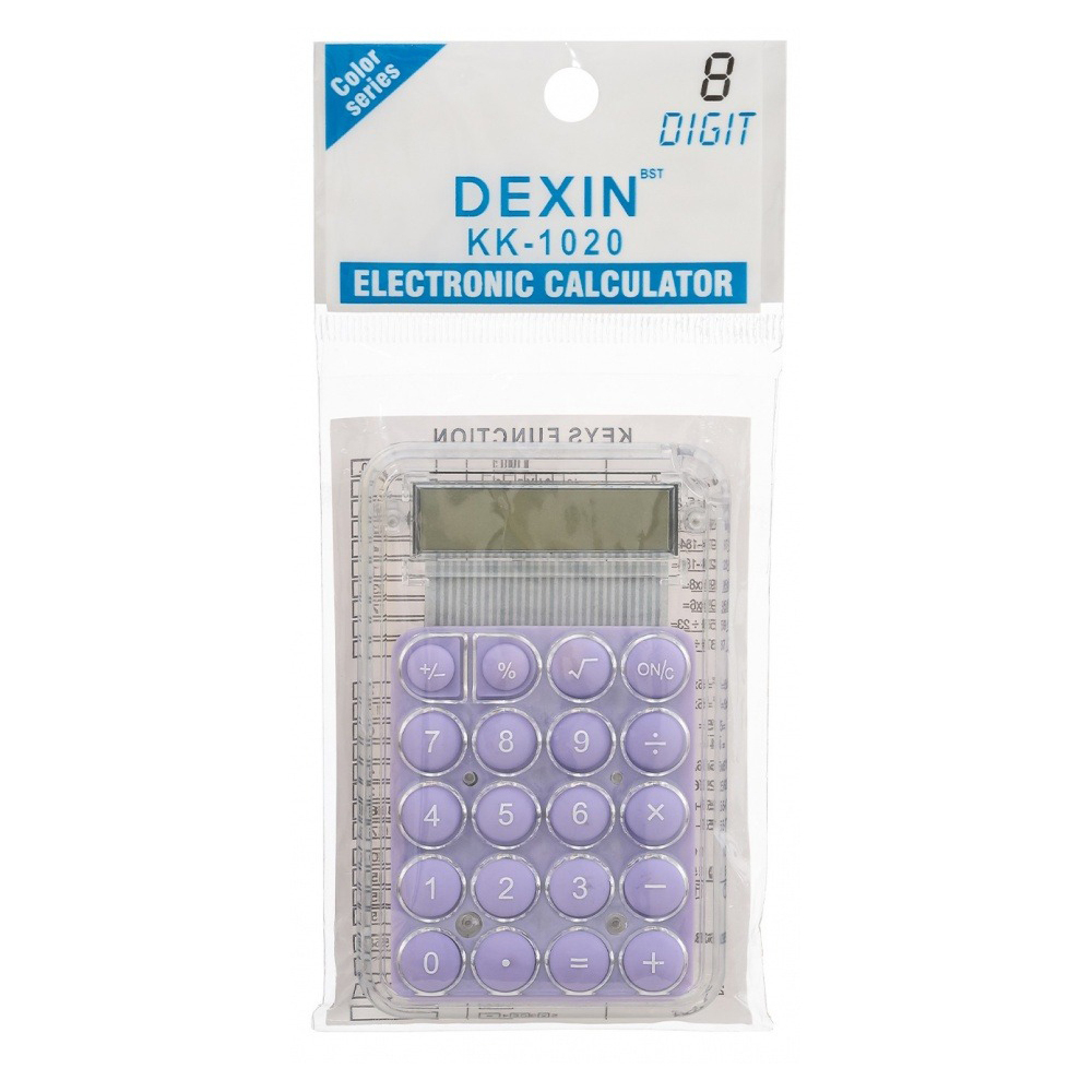 Калькулятор карманный Dexin 8 Bit, на батарейке, 8-разрядный, размер 8,5*5,5*0,8 см