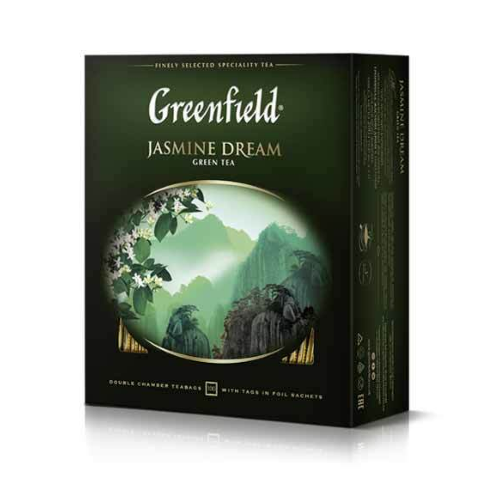 Чай зеленый с жасмином в пакетиках Greenfield Jasmin Dream, 100 пак
