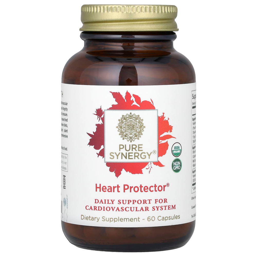 Pure Synergy, Heart Protector, пищевая добавка для поддержки здоровья сердца, 60 капсул