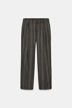 ZARA БРЮКИ В КЛЕТКУ — ZW COLLECTION, КОРИЧНЕВЫЙ