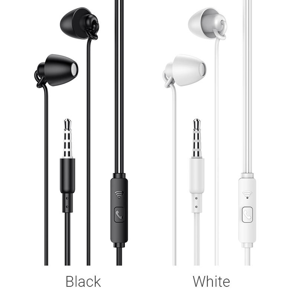 Проводные наушники BM58 Peaceful universal sleeping earphone with mic white