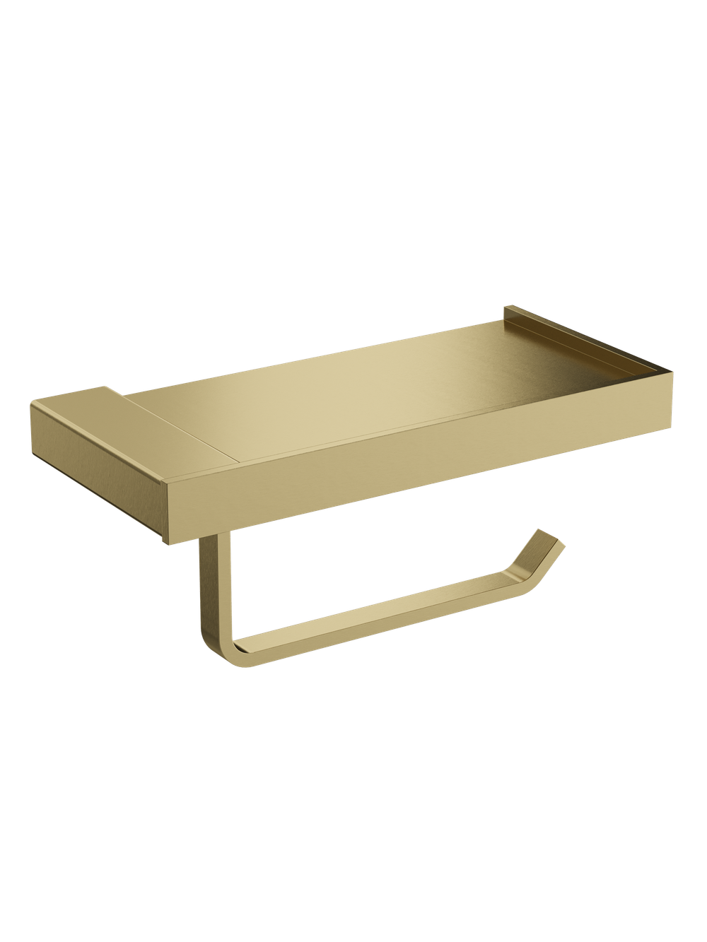 Держатель для туалетной бумаги STWORKI Дублин S41345GM настенный, матовое золото, с полкой