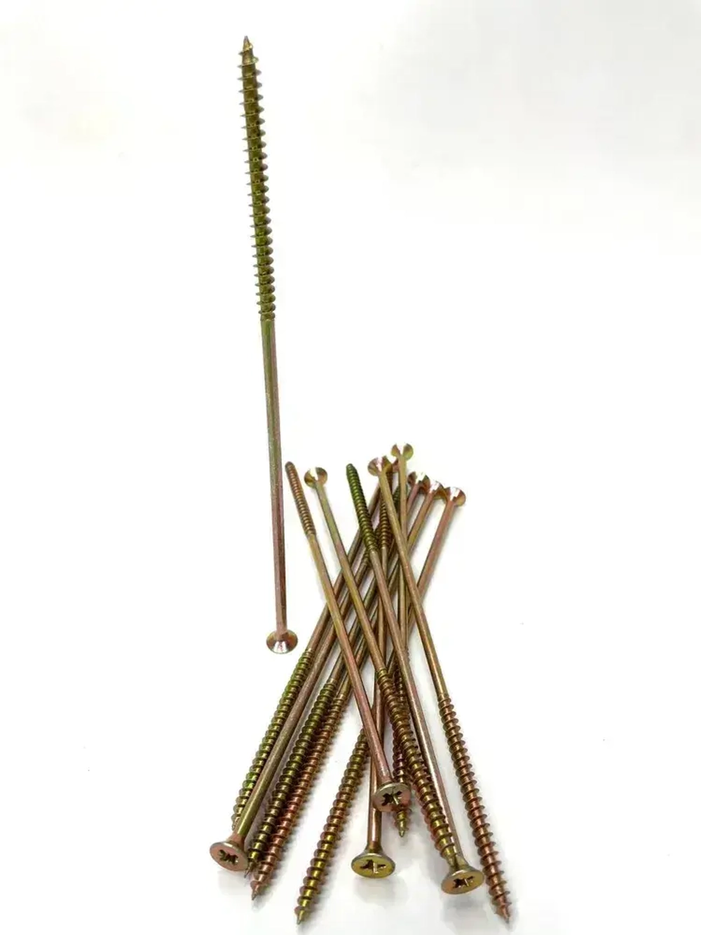 Саморез жёлтый универсальный, частая резьба, 6х200 20 шт.