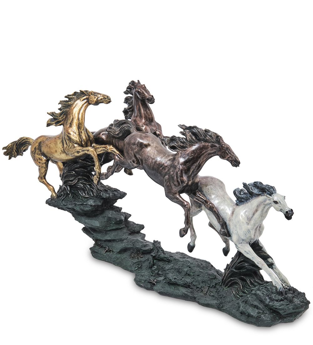 Veronese WS-1466 Статуэтка «Бегущие лошади»