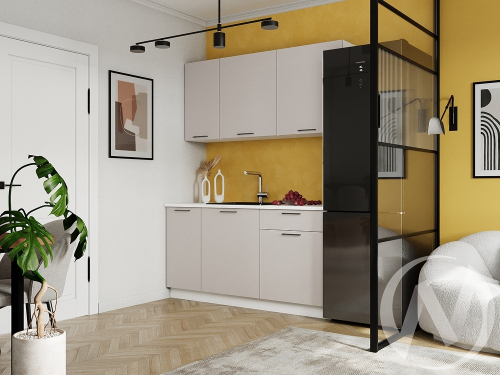 Кухня 1;6 м "Хейли" белый; кашемир (корпус белый)