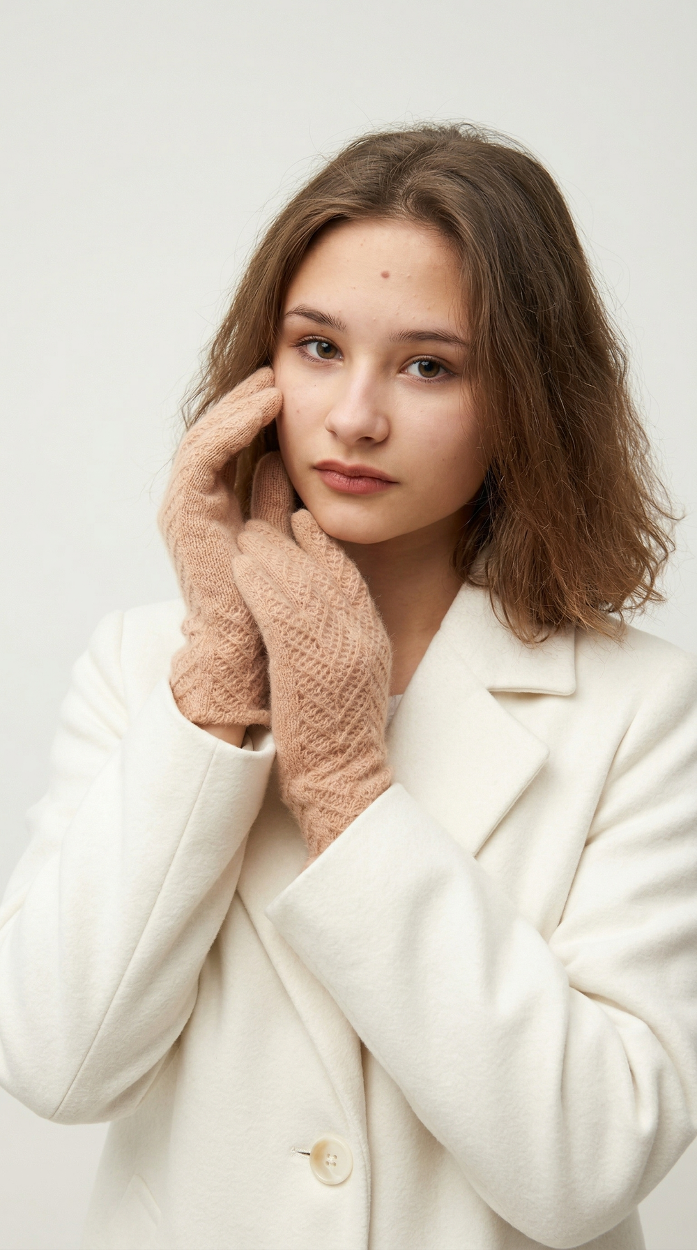 Перчатки ажурные ПЧ237-08 бежевый