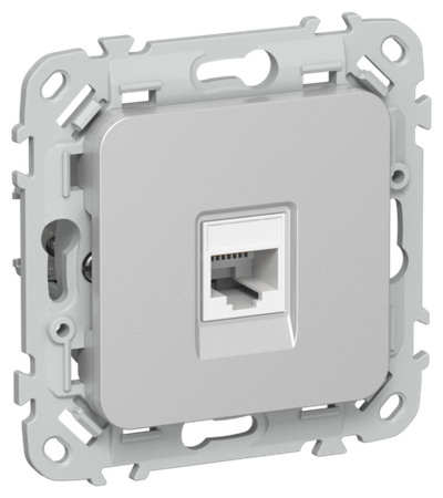 FLITE Розетка компьютерная RJ45 категория 6 UTP РК6-1-0-ФлА алюминий IEK