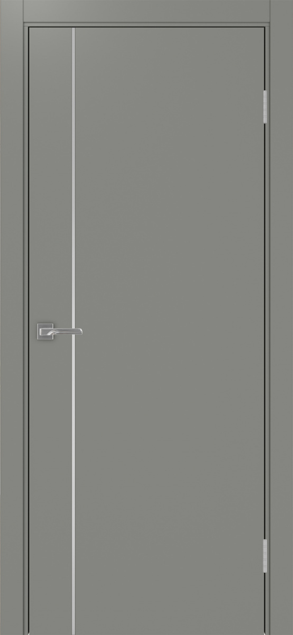 Межкомнатная дверь Optima Porte НЕАПОЛЬ 204 Молдинг SC (матовое серебро), Кромка в цвет полотна