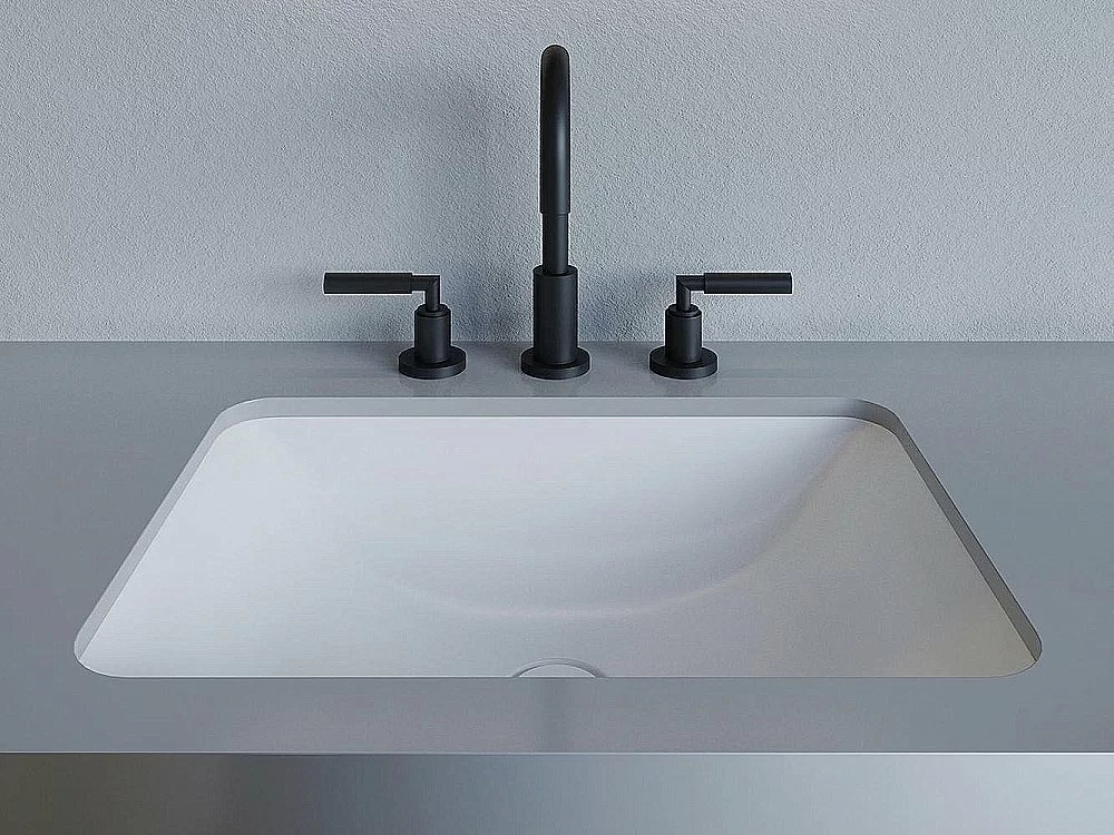 Раковина врезная снизу столешницы Salini MAREA 06 1802206M 55 из искусственного камня S-Stone, белая матовая