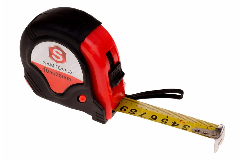 Рулетка 10 м х 25 мм с прорезиненным корпусом